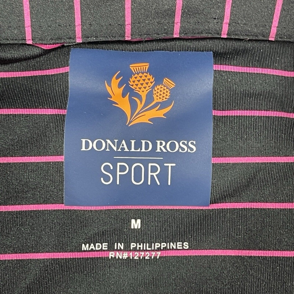 Donald Ross Polo Shirt Mens‎ Medium Black Pink Indian Valley Country Club Golfer - Picture 4 of 12